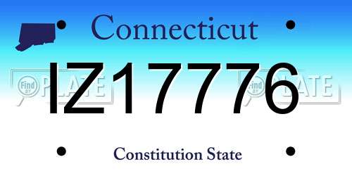 IZ17776 Connecticut License Plate