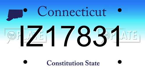 IZ17831 Connecticut License Plate