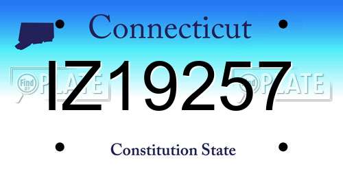 IZ19257 Connecticut License Plate