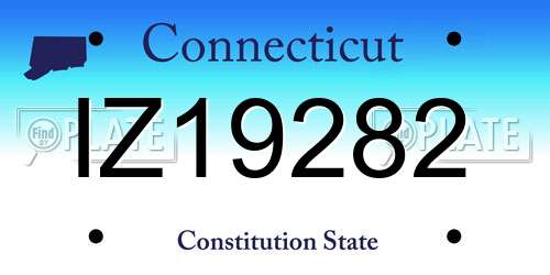 IZ19282 Connecticut License Plate