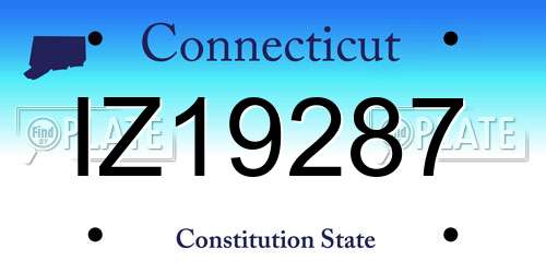IZ19287 Connecticut License Plate