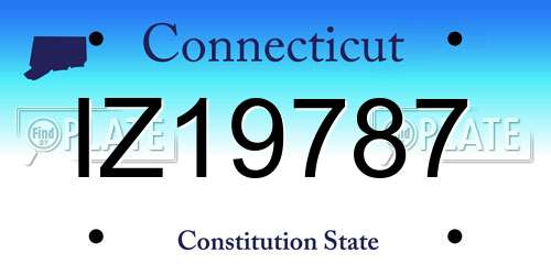 IZ19787 Connecticut License Plate