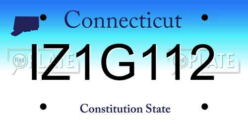 IZ1G112 Connecticut License Plate