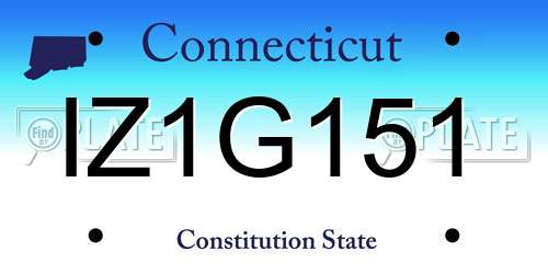 IZ1G151 Connecticut License Plate