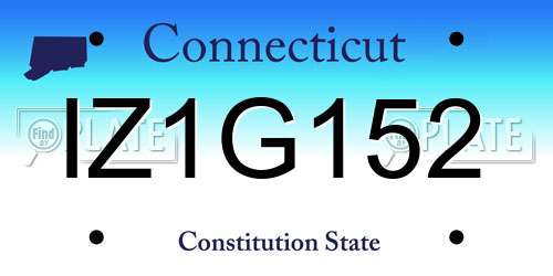 IZ1G152 Connecticut License Plate