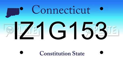 IZ1G153 Connecticut License Plate