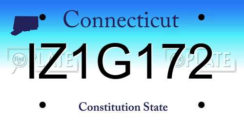 IZ1G172 Connecticut License Plate