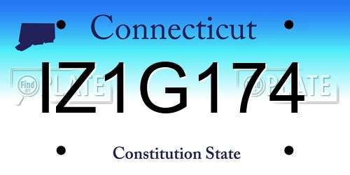IZ1G174 Connecticut License Plate