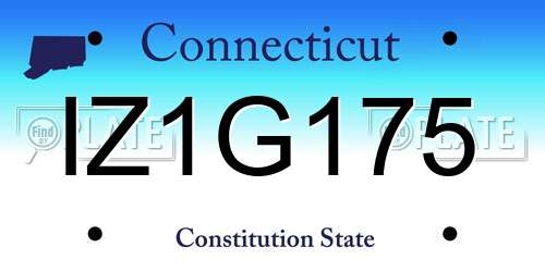 IZ1G175 Connecticut License Plate