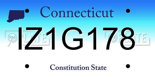 IZ1G178 Connecticut License Plate