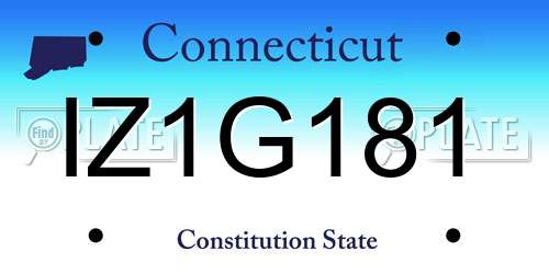 IZ1G181 Connecticut License Plate