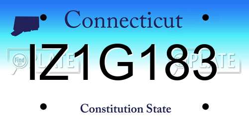 IZ1G183 Connecticut License Plate