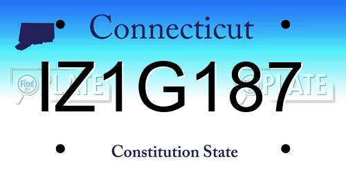 IZ1G187 Connecticut License Plate