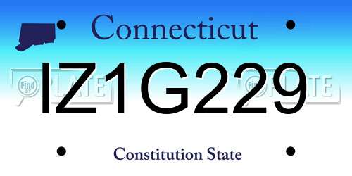 IZ1G229 Connecticut License Plate