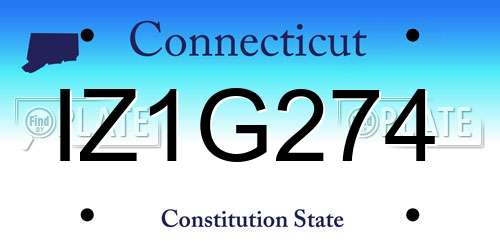 IZ1G274 Connecticut License Plate
