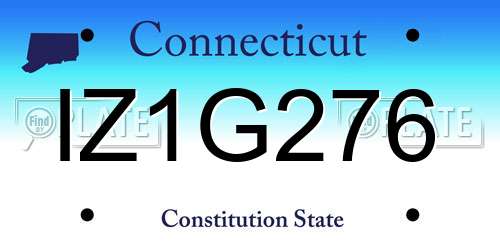 IZ1G276 Connecticut License Plate