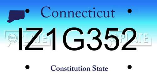 IZ1G352 Connecticut License Plate