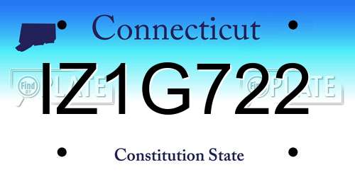 IZ1G722 Connecticut License Plate