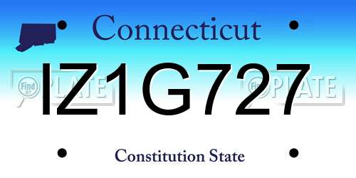IZ1G727 Connecticut License Plate