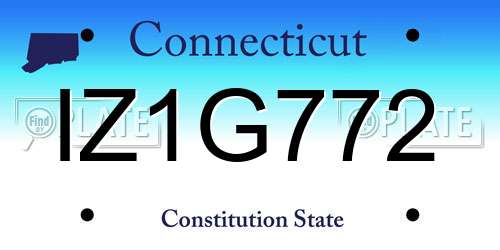 IZ1G772 Connecticut License Plate