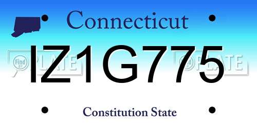 IZ1G775 Connecticut License Plate