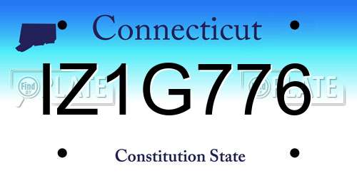 IZ1G776 Connecticut License Plate