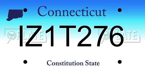 IZ1T276 Connecticut License Plate