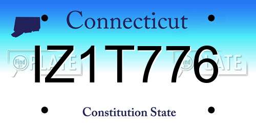 IZ1T776 Connecticut License Plate