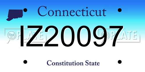 IZ20097 Connecticut License Plate