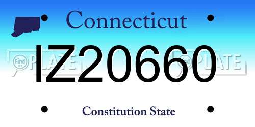 IZ20660 Connecticut License Plate