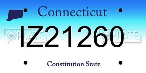 IZ21260 Connecticut License Plate