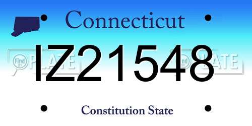 IZ21548 Connecticut License Plate