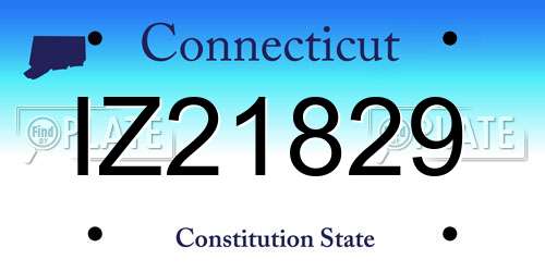 IZ21829 Connecticut License Plate