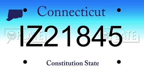 IZ21845 Connecticut License Plate
