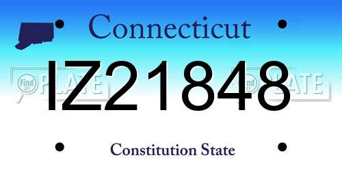 IZ21848 Connecticut License Plate