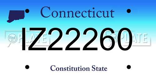 IZ22260 Connecticut License Plate