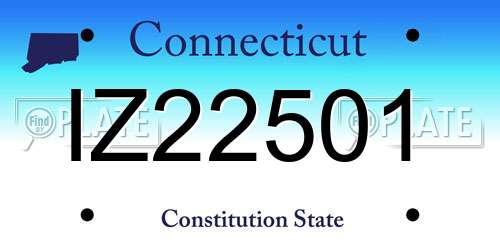 IZ22501 Connecticut License Plate