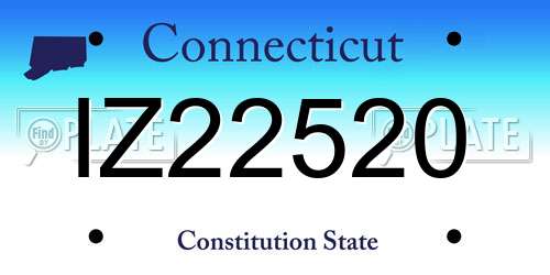IZ22520 Connecticut License Plate