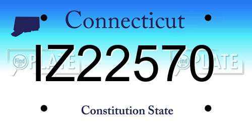 IZ22570 Connecticut License Plate