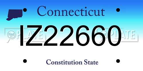 IZ22660 Connecticut License Plate