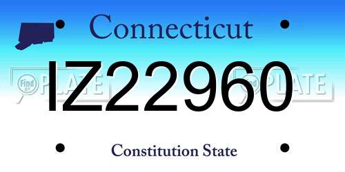 IZ22960 Connecticut License Plate
