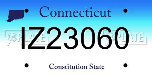 IZ23060 Connecticut License Plate
