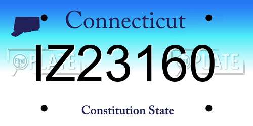 IZ23160 Connecticut License Plate
