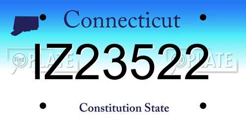 IZ23522 Connecticut License Plate