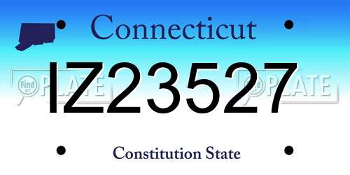 IZ23527 Connecticut License Plate