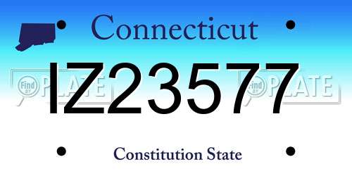 IZ23577 Connecticut License Plate