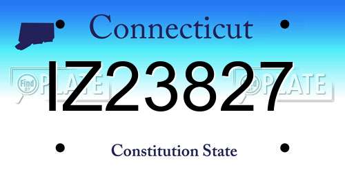 IZ23827 Connecticut License Plate