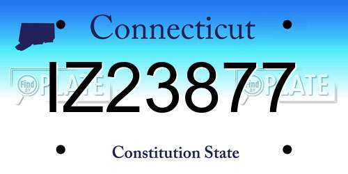 IZ23877 Connecticut License Plate