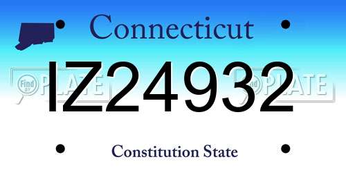 IZ24932 Connecticut License Plate