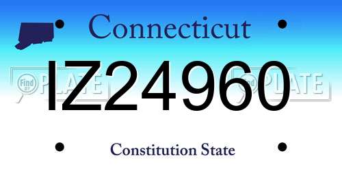 IZ24960 Connecticut License Plate